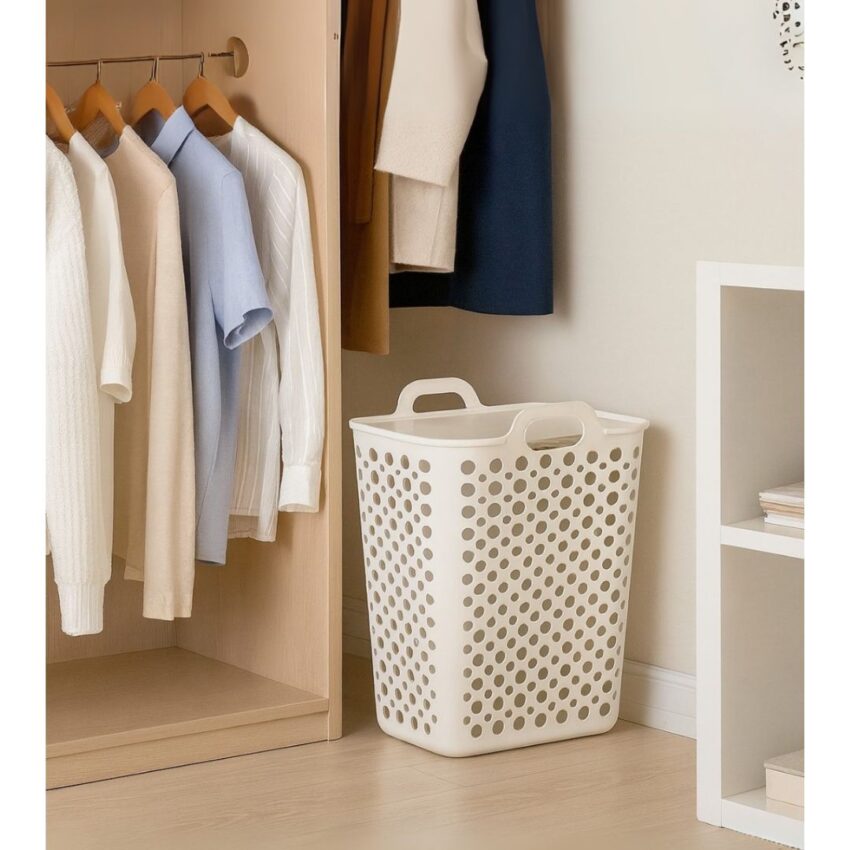 HANDLE 49CM PLASTIC LAUNDRY BASKET