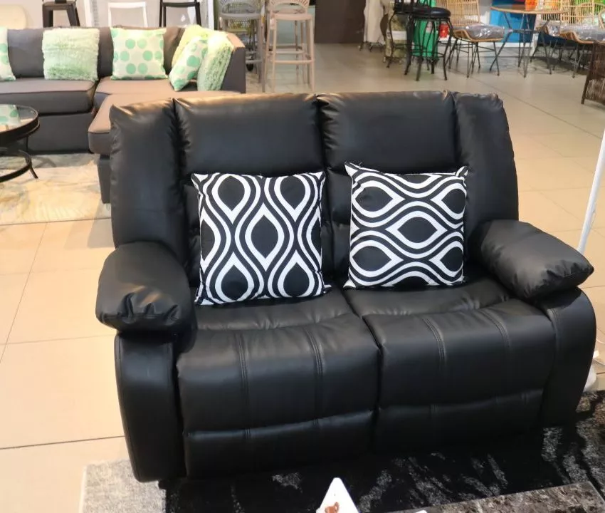 LOVESEAT - MANUAL LEATHER RECLINER BROWN