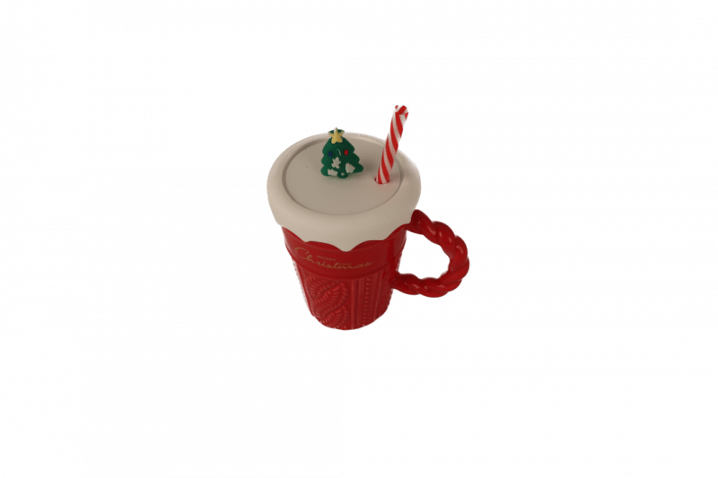 Xmas Ceramic Sweater Mug w/Straw & Cover - Image 2