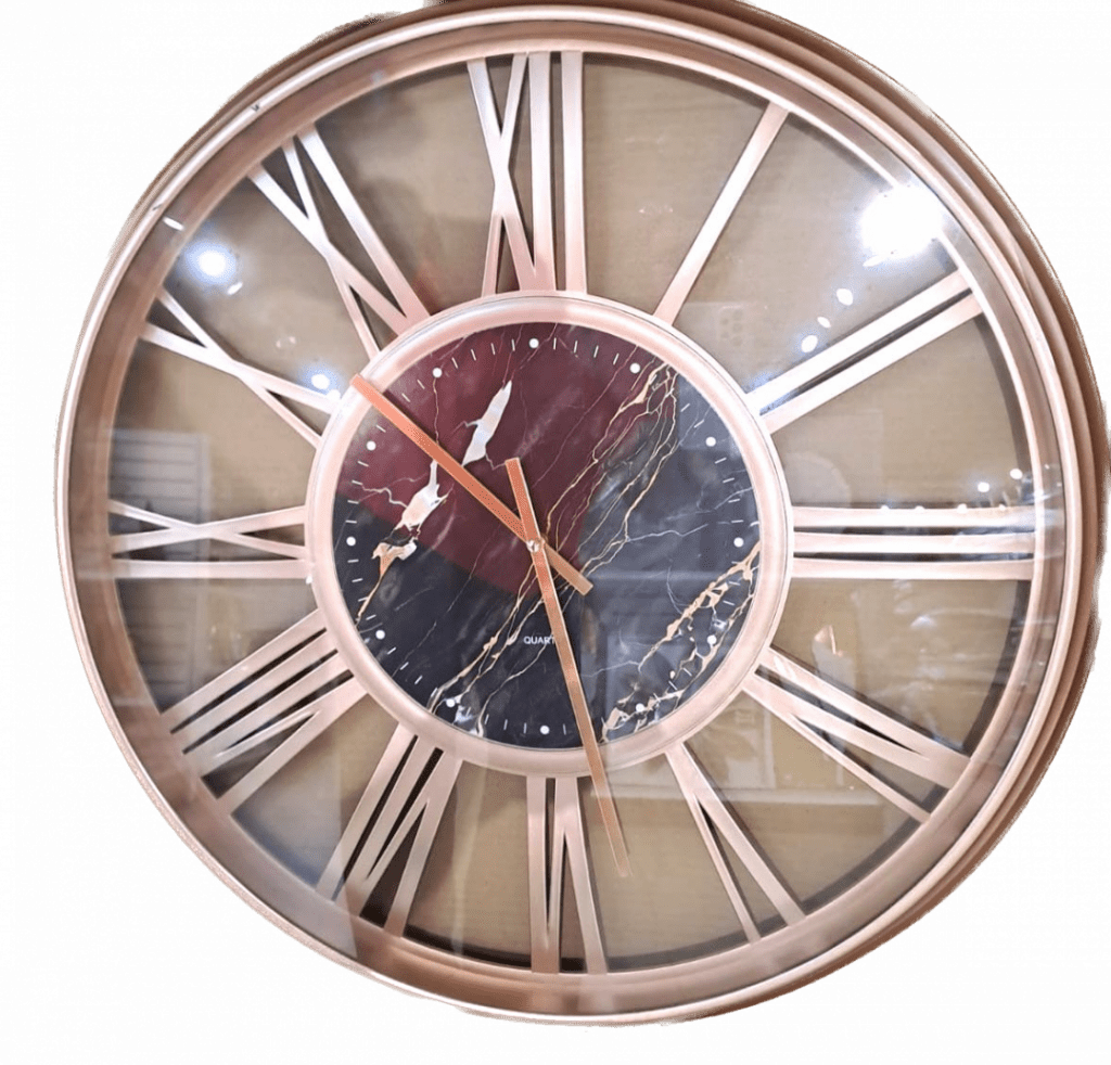 Roman Marble 61cm Wall Clock - Rose Gold - Home Land Furnishings