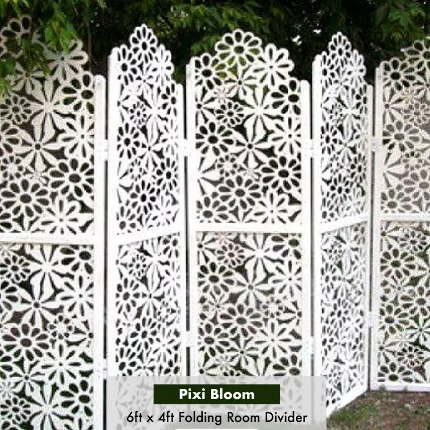 6ft x 4ft Folding Room Divider - Pixie Bloom