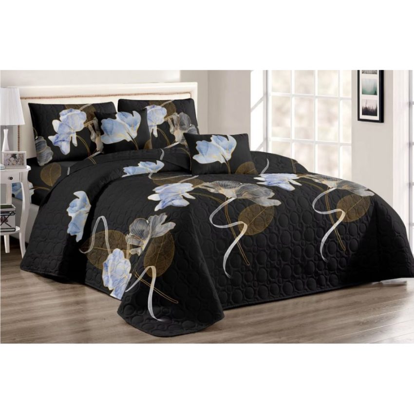 Dark Garden 3pc poly quilt set-Queen