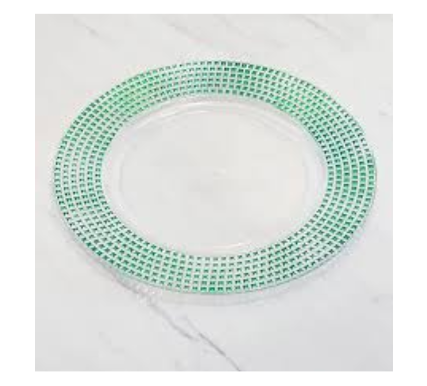 Diamond rim 13in Plastic charger - Green