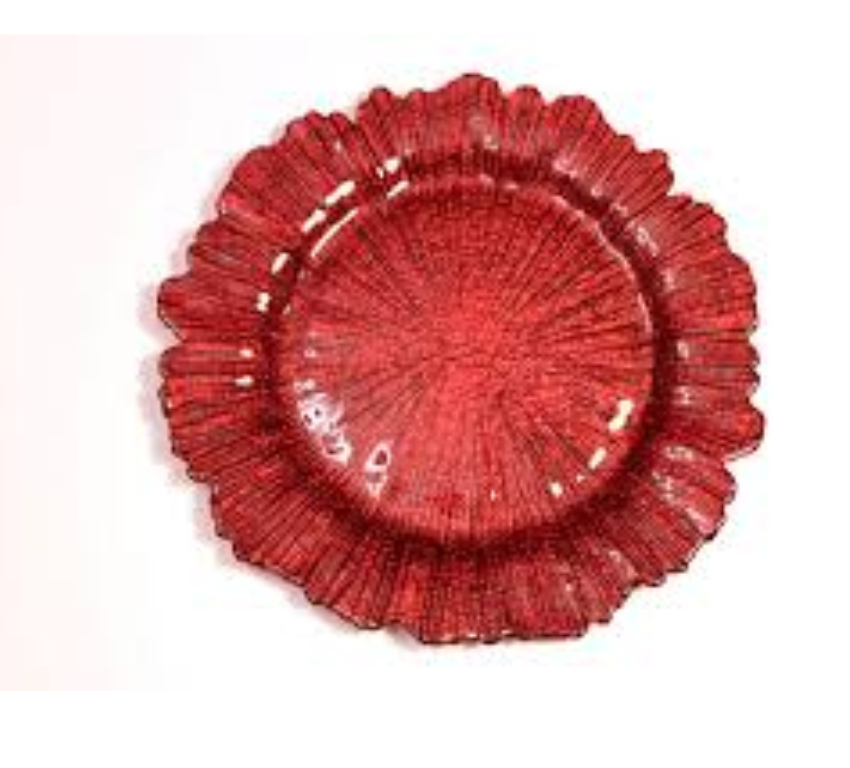 Splash 13in Plastic charger Plate - Burgundy