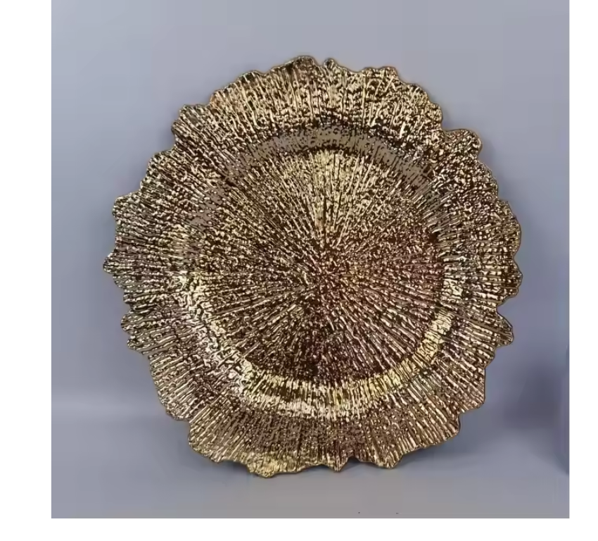 Splash 13in Plastic charger Plate - Gold