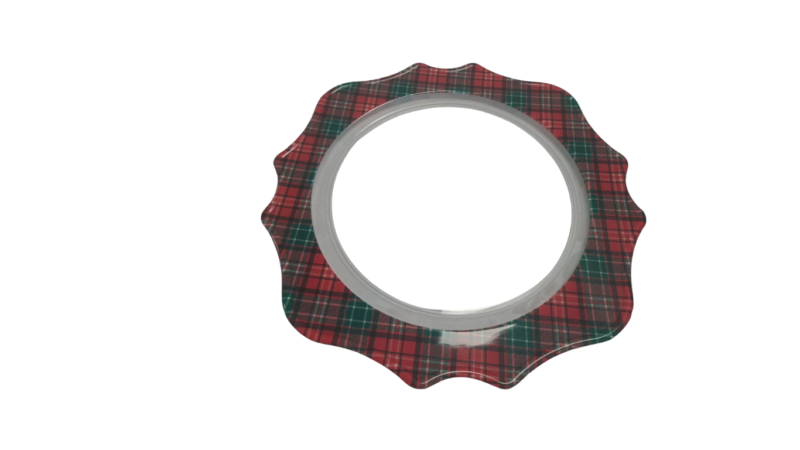 XMAS 13in plaid plastic charger