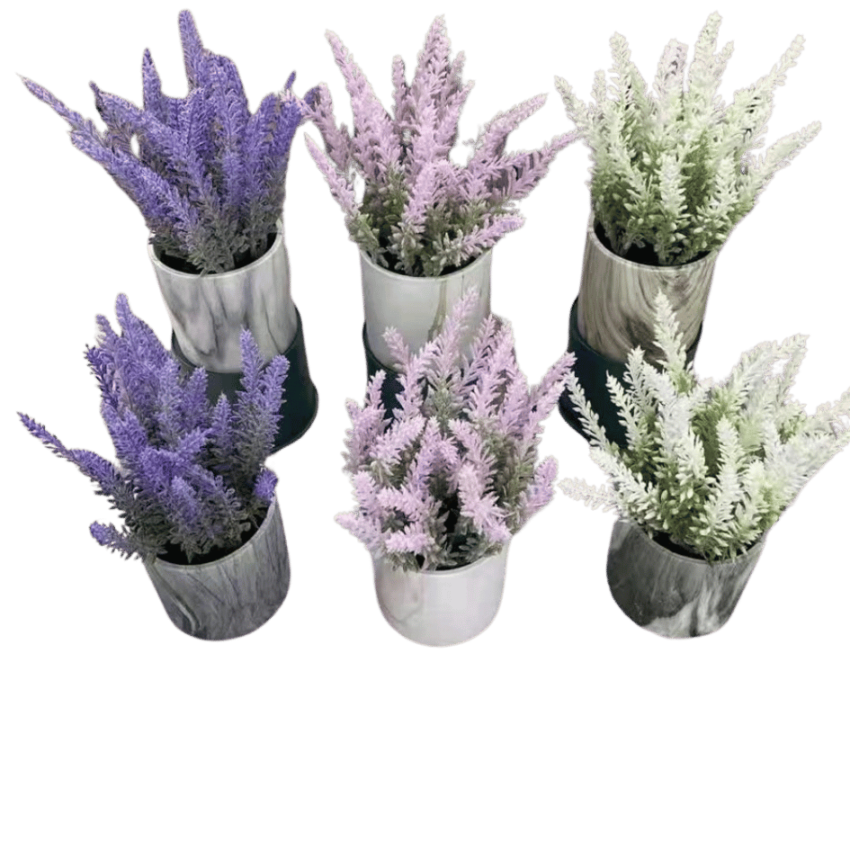 ARTIFICIAL POTTED LAVENDER 19CM FLOWER