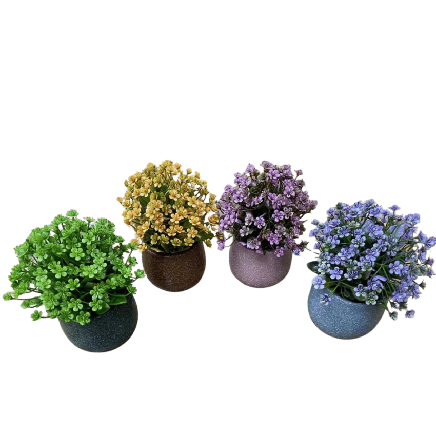 ARTIFICIAL POTTED PURSLANES 22CM FLOWER