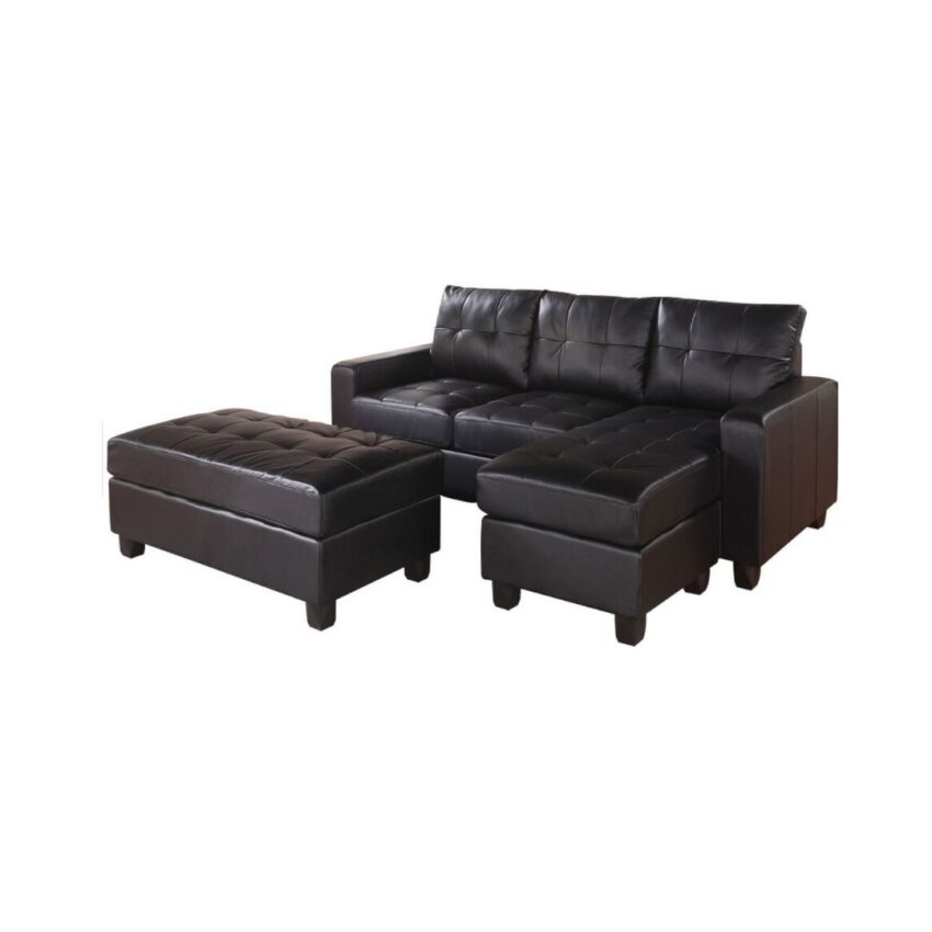GQ sectional & ottoman sofa- Black