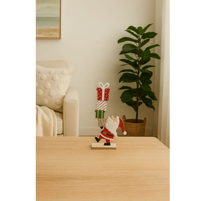 XMAS 30cm Wooden Santa Table Décor