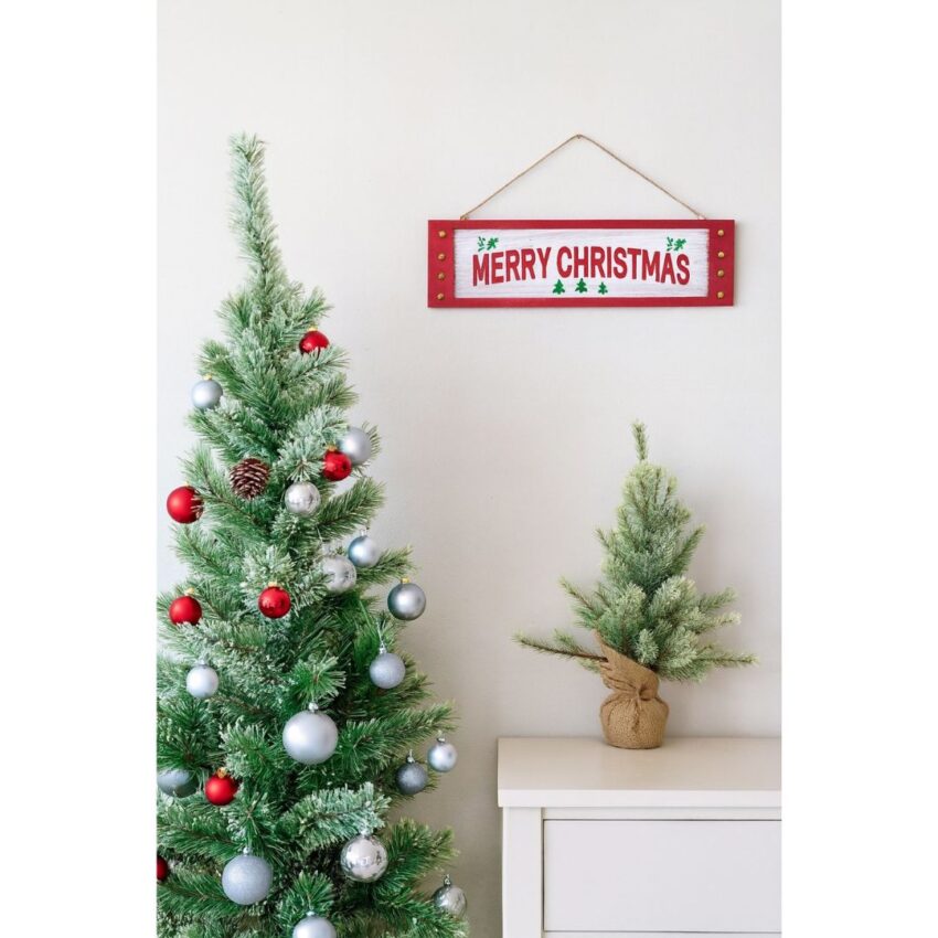 XMAS 60x17cm Wooden Hanging Décor