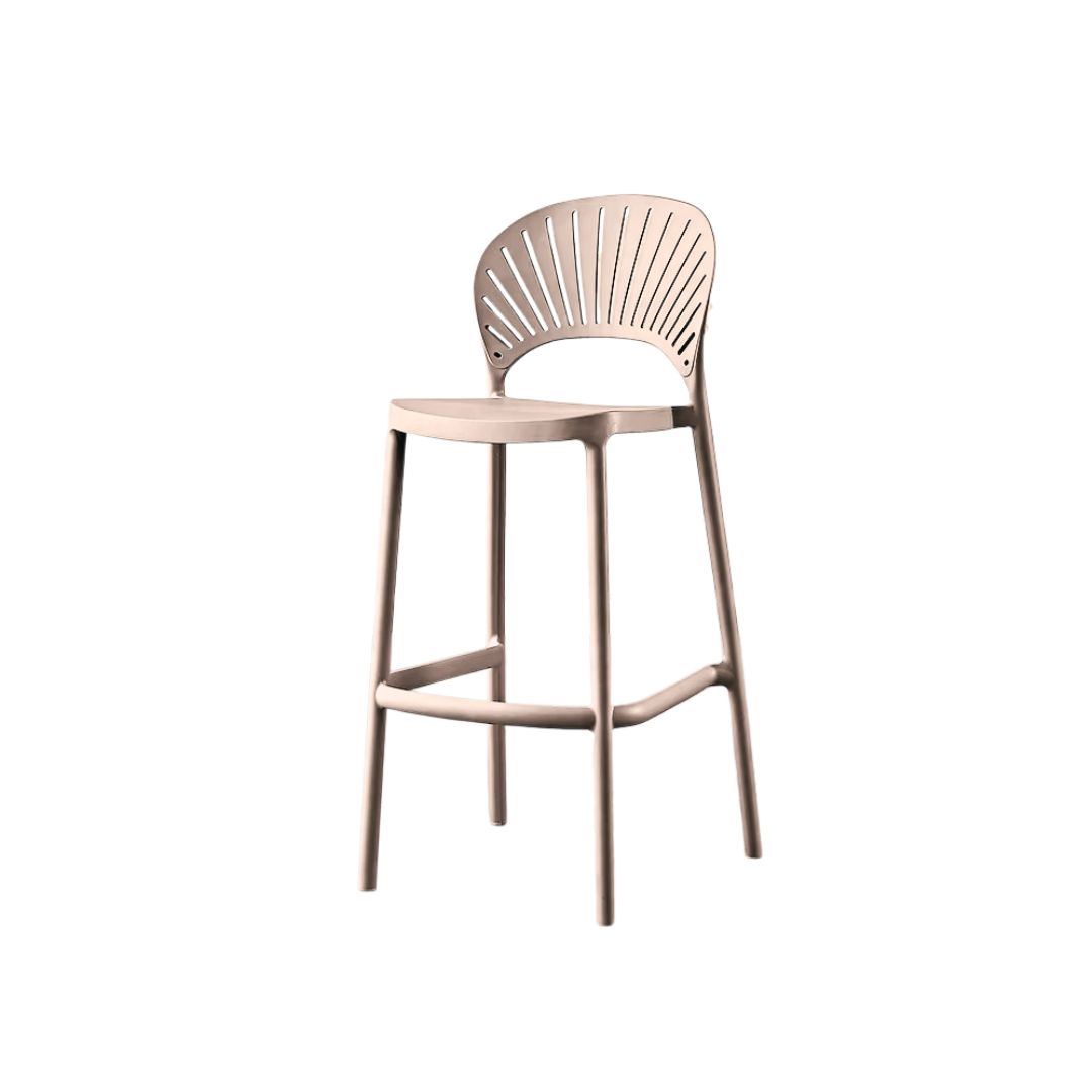 Plastic retro fan back bar chair - Image 3