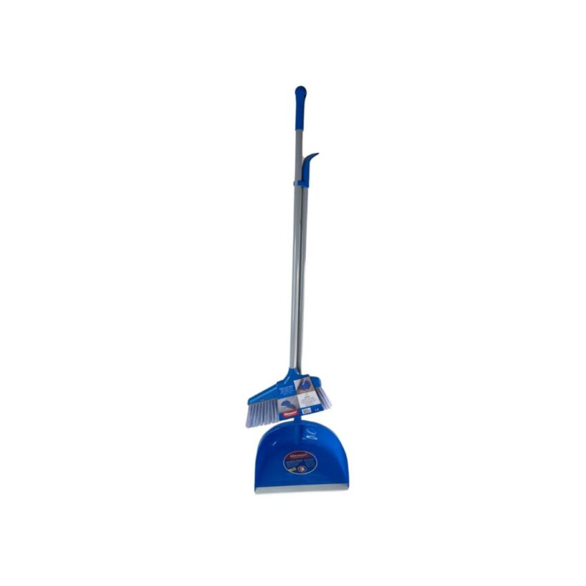 Kleaner plastic broom & tall dustpan set