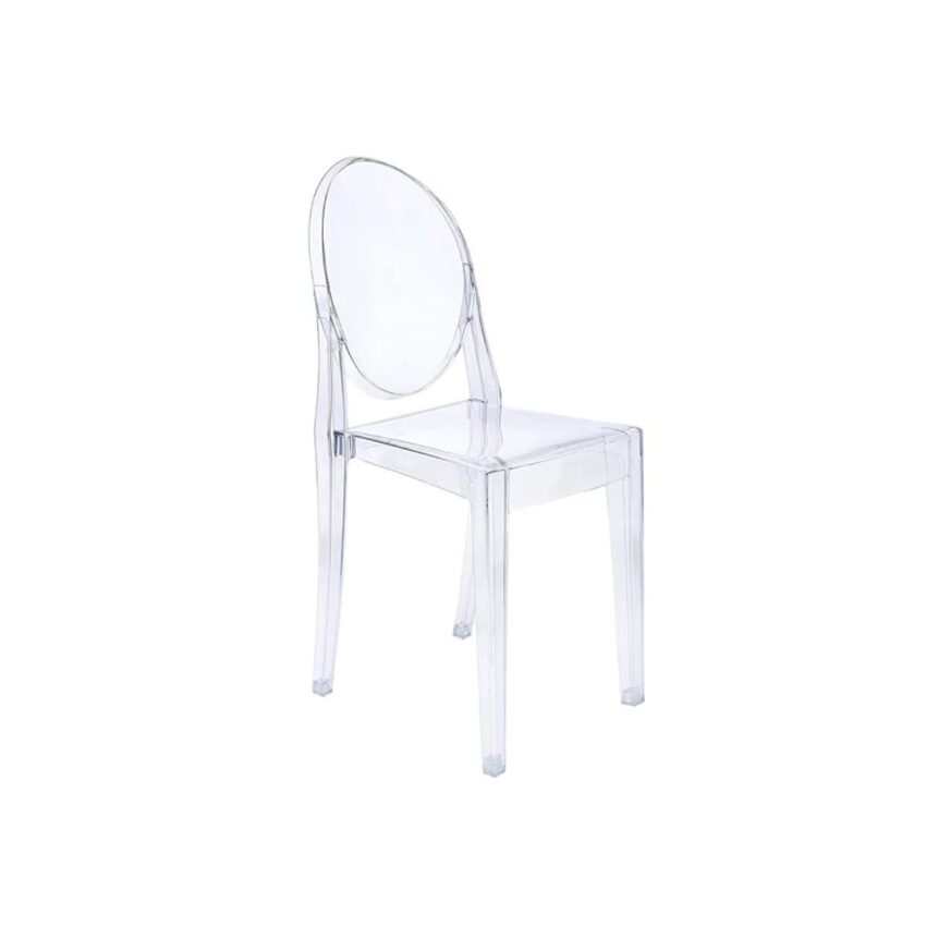 Transparent armless chair