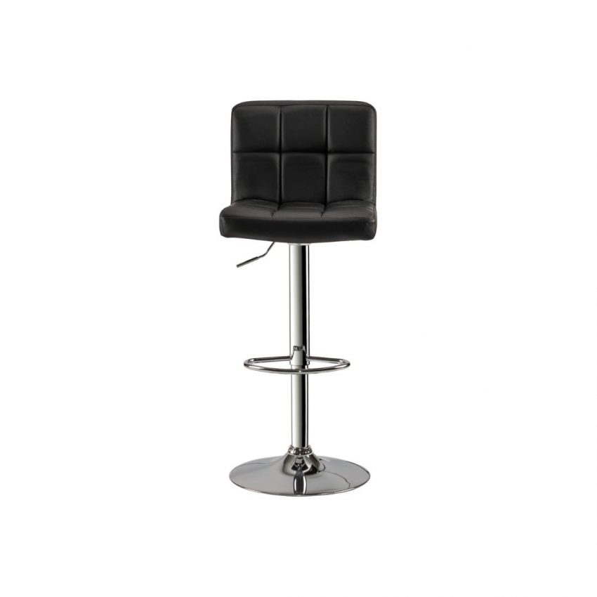 Black padded bar stool-BLACK