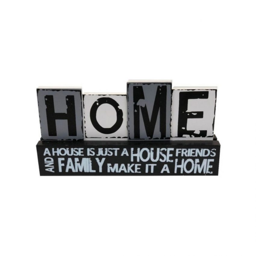HOME 40CM WOODEN PLAQUE