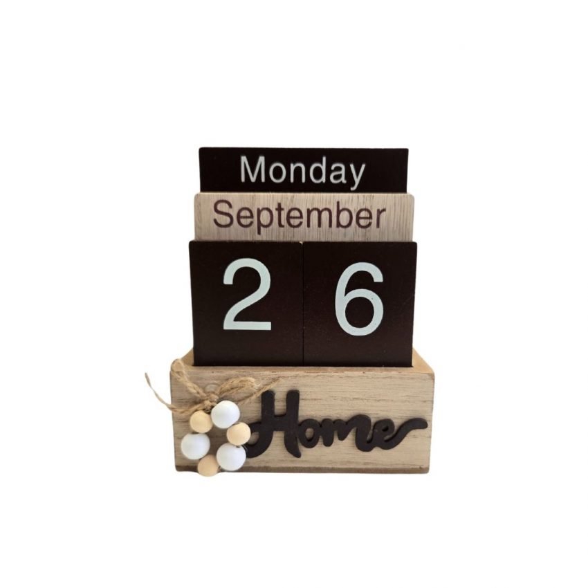 Rustic Wooden Desk Calendar