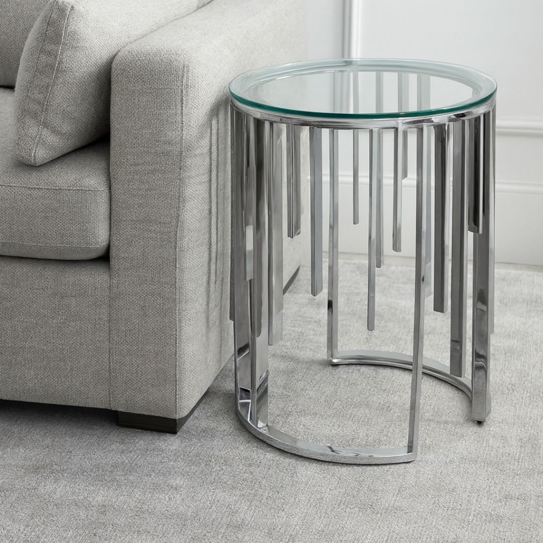 Celestia silver end table