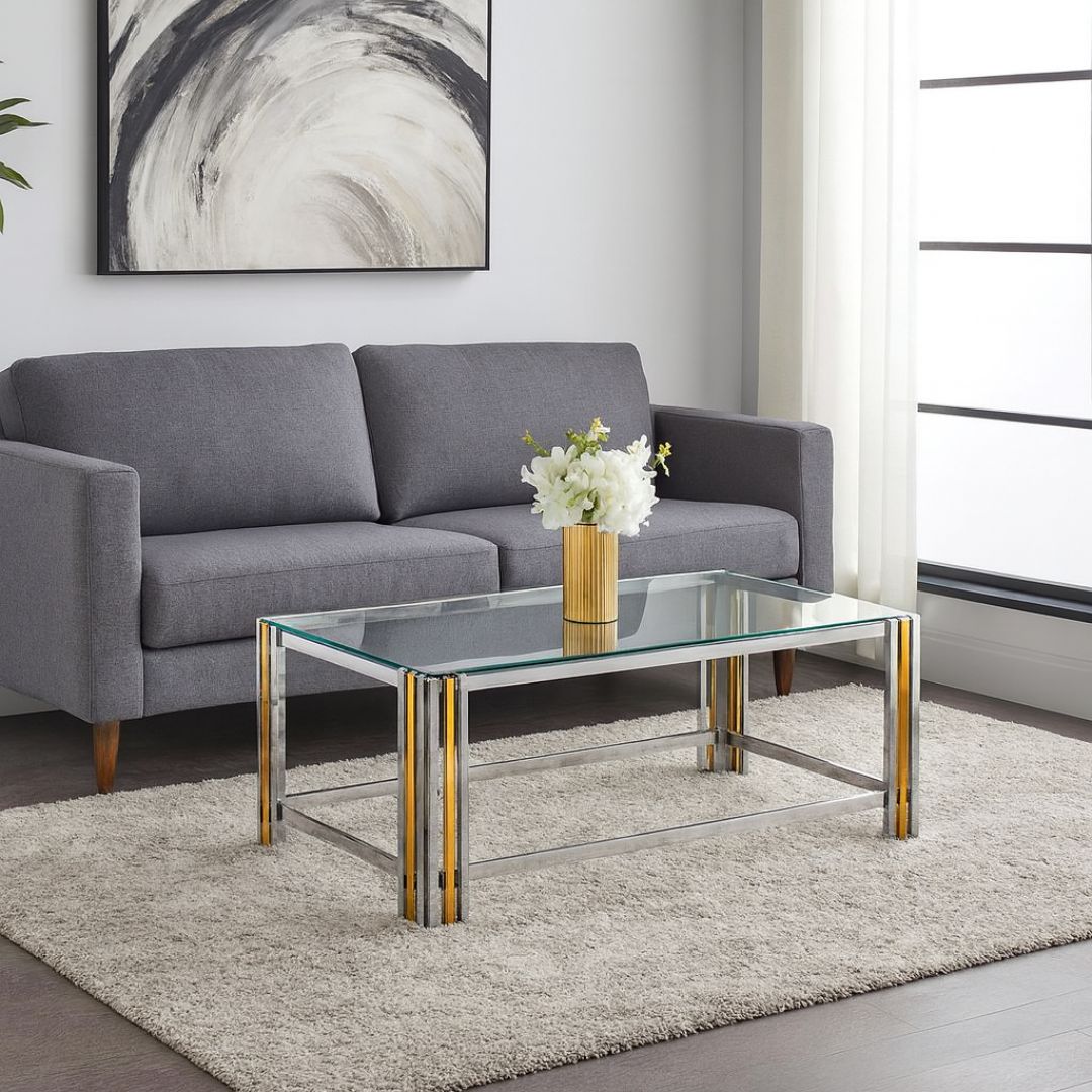 Elvina silver & gold coffee table