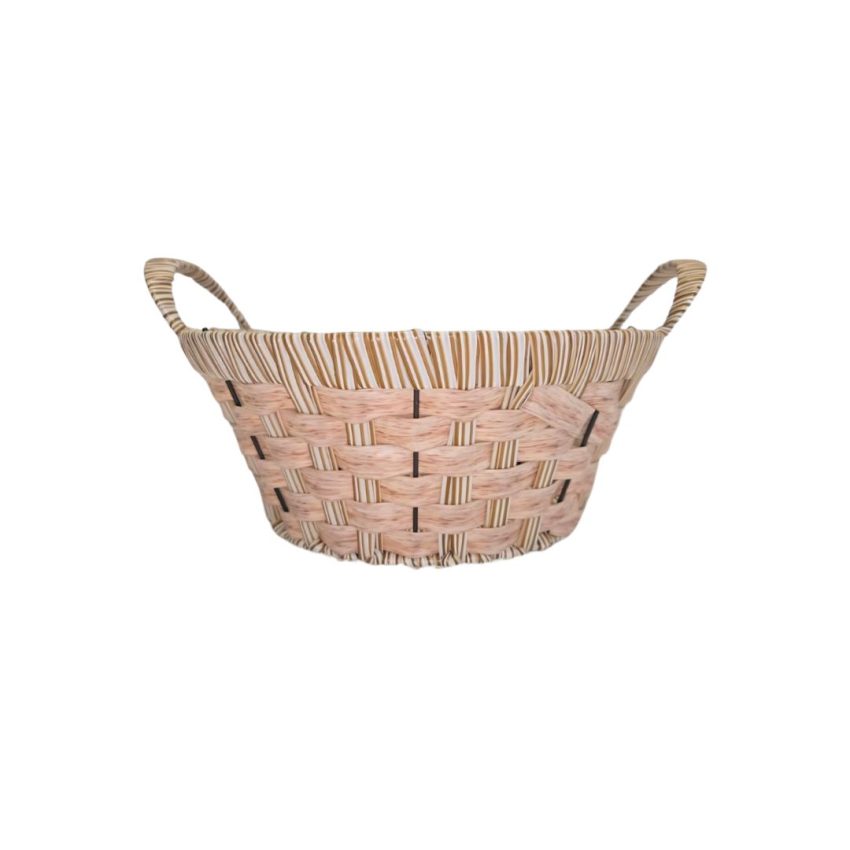 BASKET-11in.ROUND RATTAN WEAVE