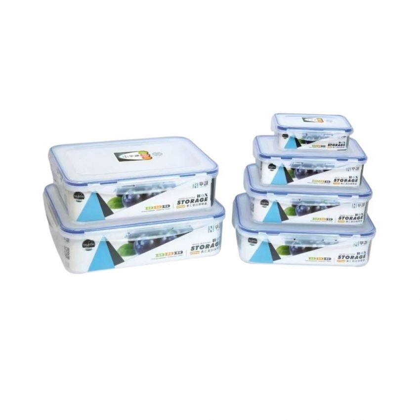 6pcs rect plastic food crisper