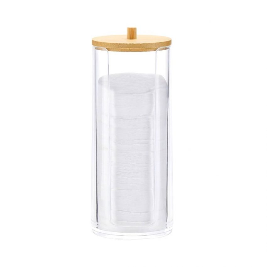 Cotton Swab Holder w Lid, 7x19cm