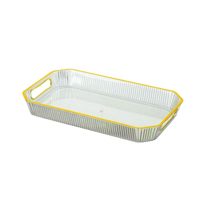 Plastic gold rim 36x25cm serving tray