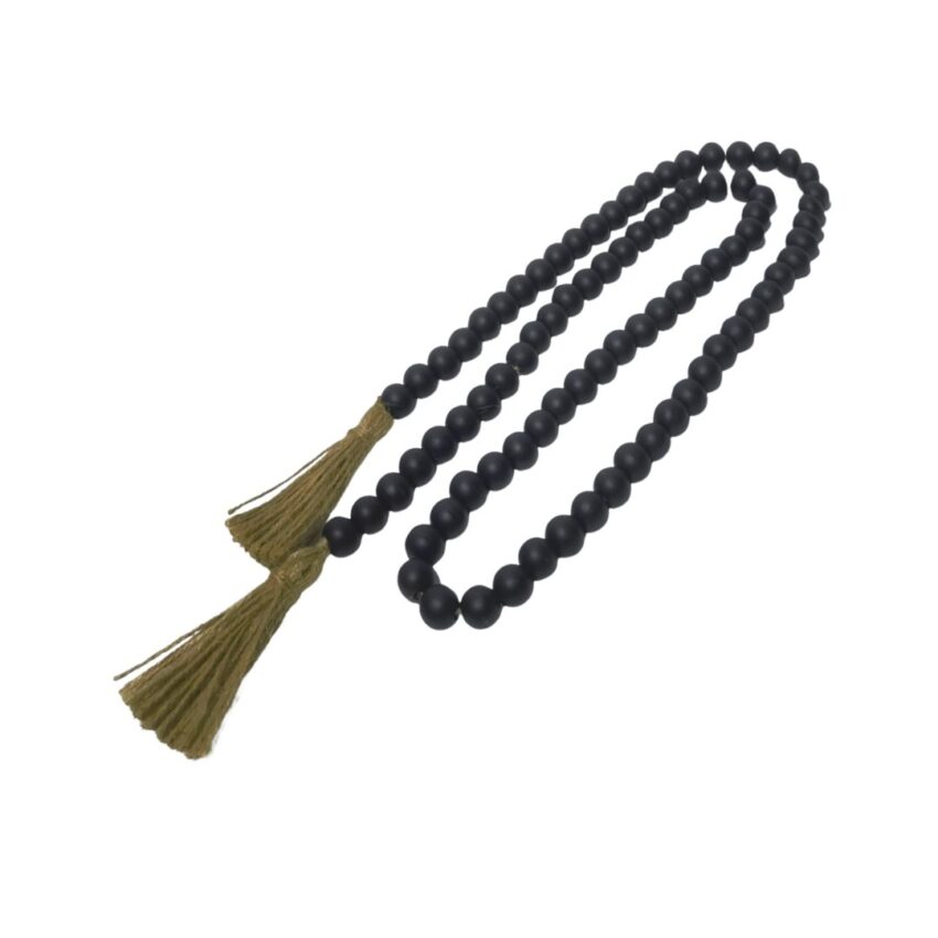 Wooden Beads Décor Chain, 84pc-BLK