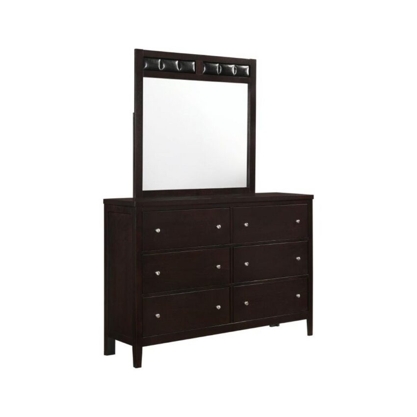 Carlton 6-drawer Dresser Cappuccino & Mirror