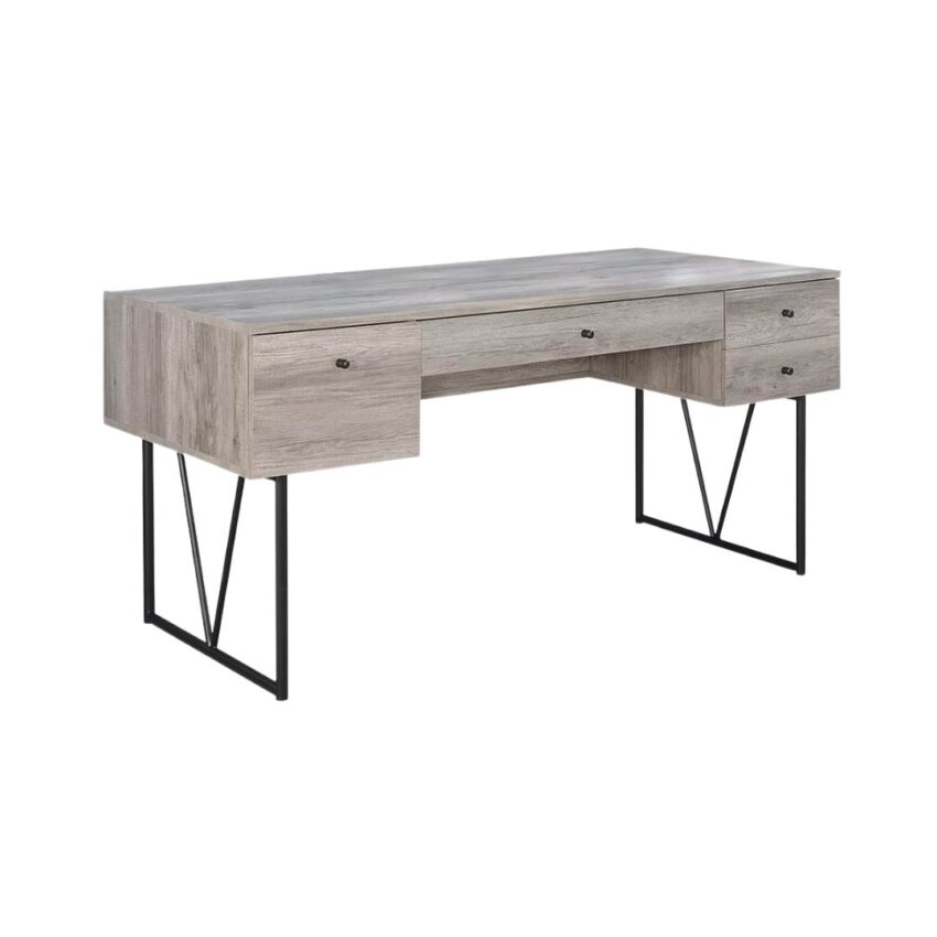 Analiese 63-inch 4-drawer Writing Desk Grey Driftwood