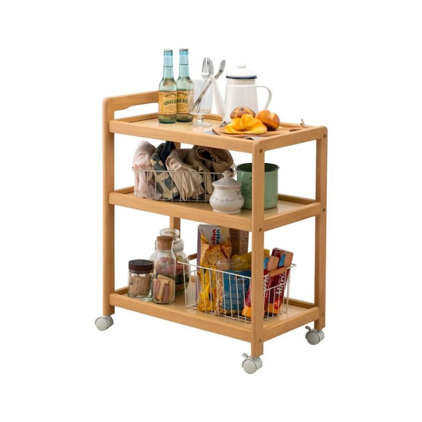 Wooden 3 tier Barcart, 70x28x79cm