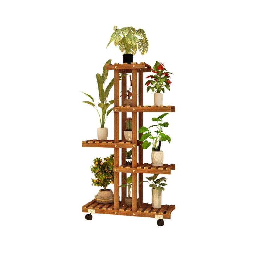 5 Tier Plant Stand w/ wheels, 114cm