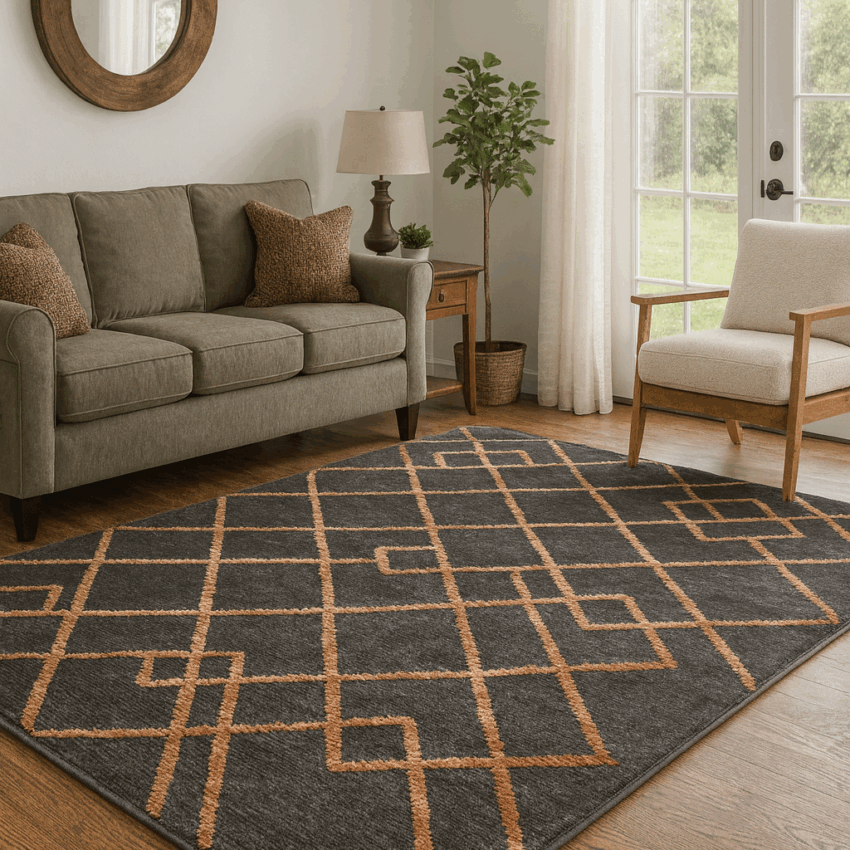 GeoEmber 5.3x8ft Area Rug