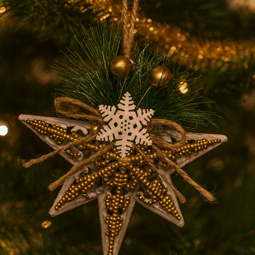 Snow Crème 11cm Hanging Star