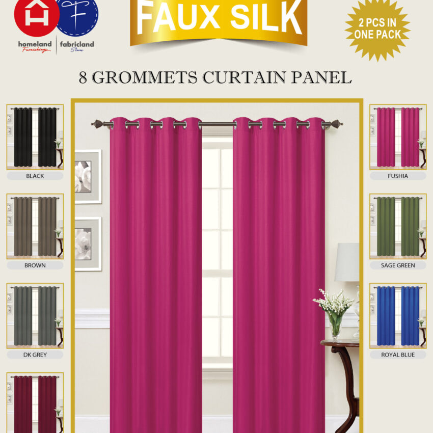 PANEL - FAUX SILK Gromm 2pcs/pkg