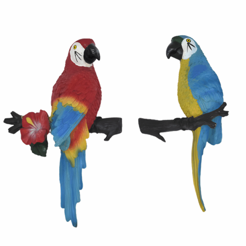 Meadow Collection Resin Macaw- 15x34cm