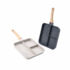 sectioned stainless steel frying pan