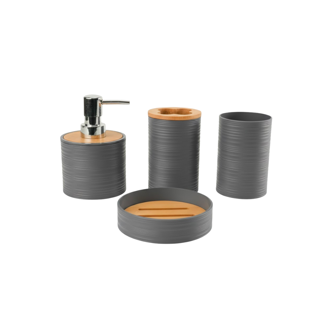 PureBath Bamboo 4pc Bath Set