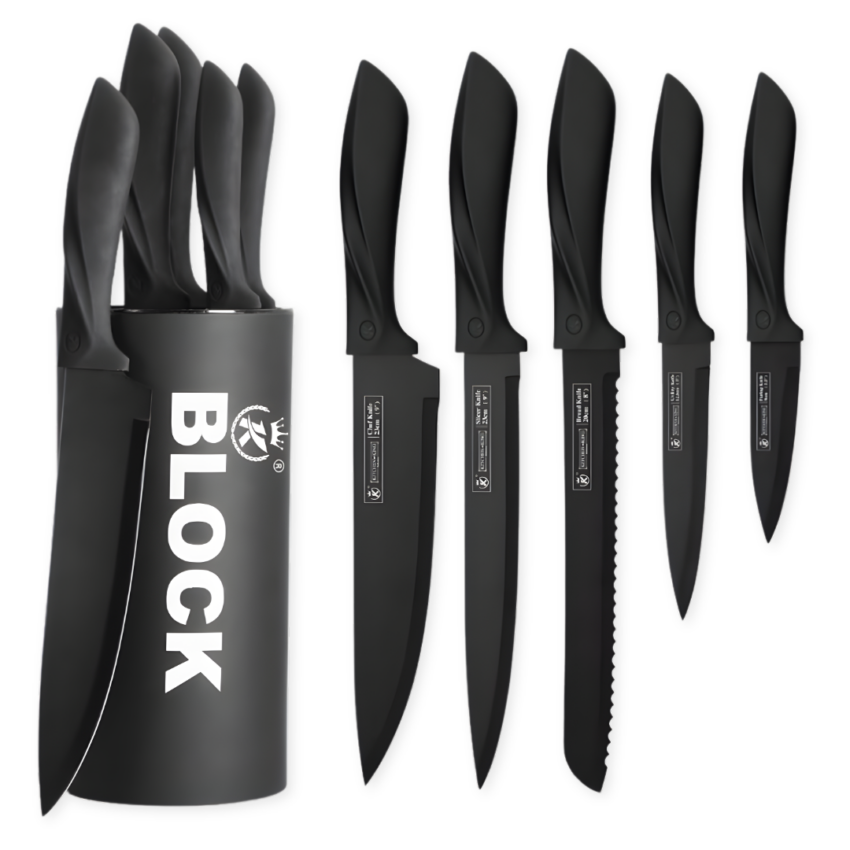 SwiftCut 6pc Knife Set-BLK