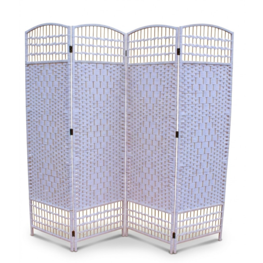 White 6ft x 6.6ft Wooden Room Divider