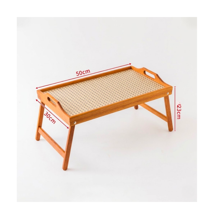 Rattan Wooden Bedside Tray