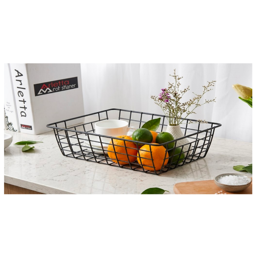 Wire Storage Basket 14" - Black