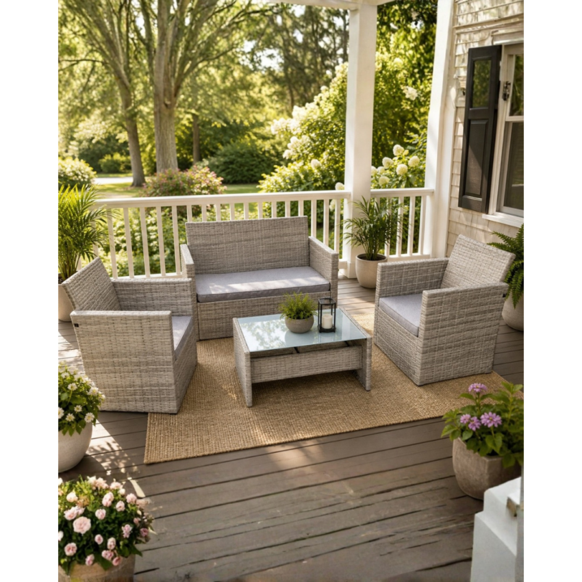Sandbar 4pc Rattan Sofa Patio Set
