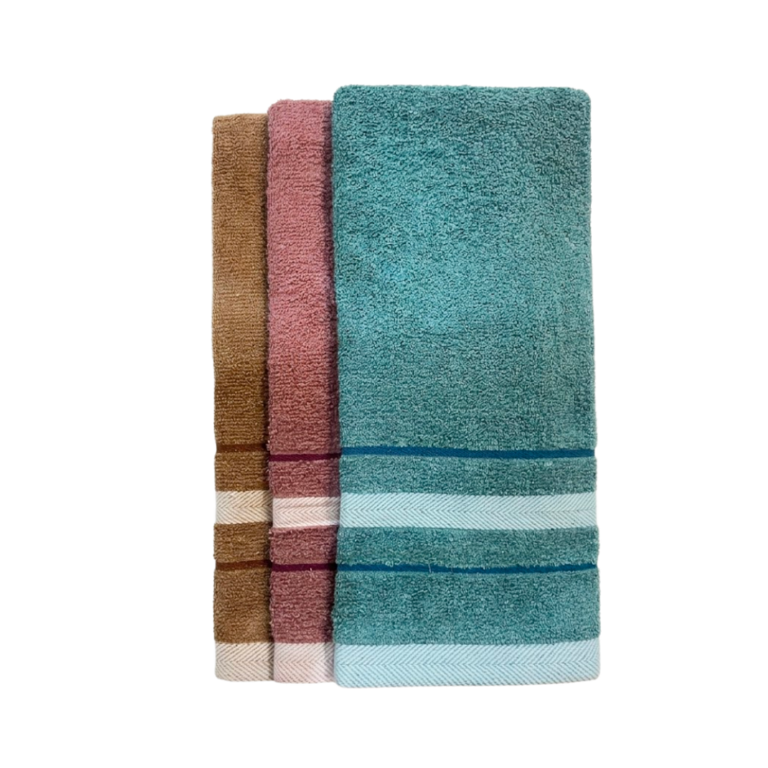 Striped Border 13 x 28" Face Towel