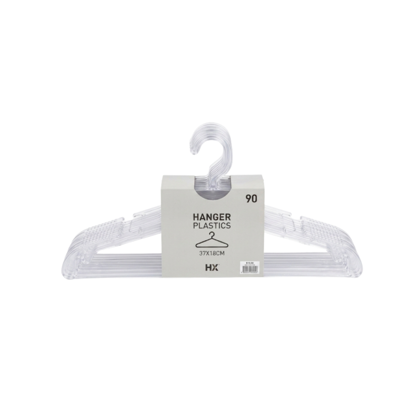 5pc Clear Plastic 37cm Hanger
