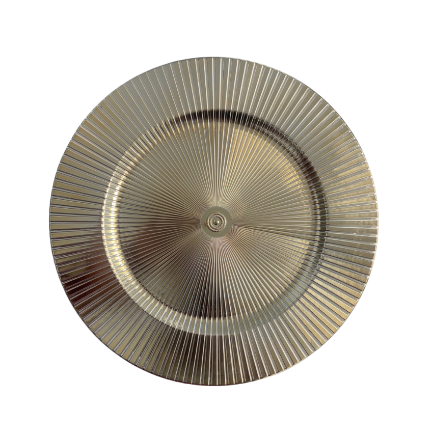 Ares 13" Gold Plastic Charger Plate