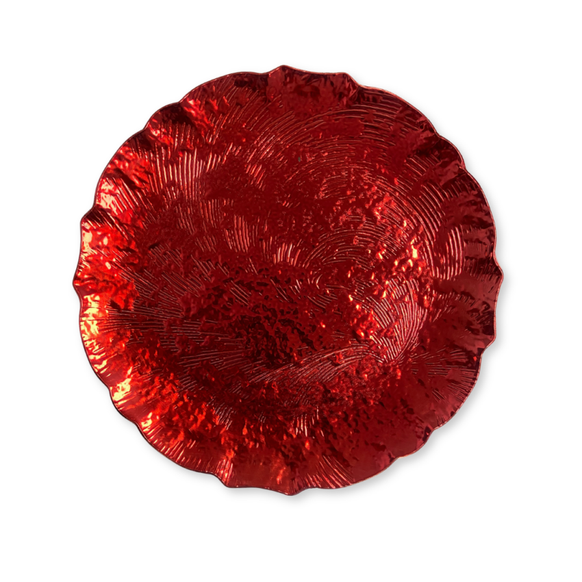 Hera 13" Textured Charger Plate-Red