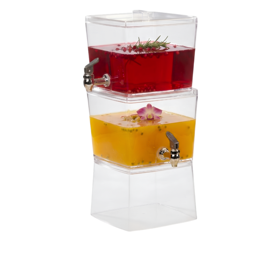 2 Layer Square Plastic Dispenser-5.3L