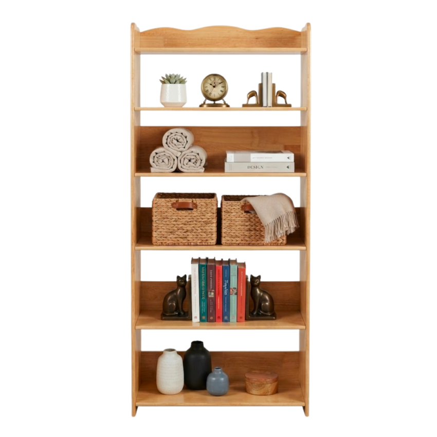 5 Tier Bamboo Bookshelf 63X24X136cm