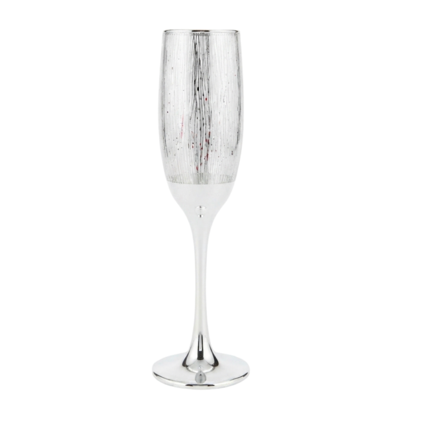 Amore Collection 6.4oz Wine Glass set-Silver